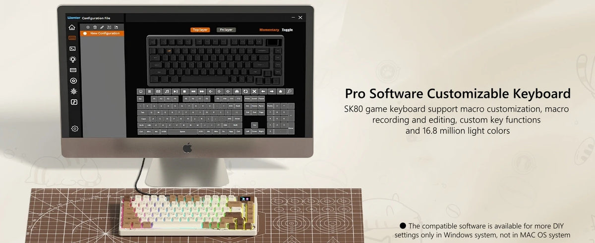 Womier S-K80 75% OLED – Teclado Mecánico Gaming Hot-Swap con Gasket y Diseño Único